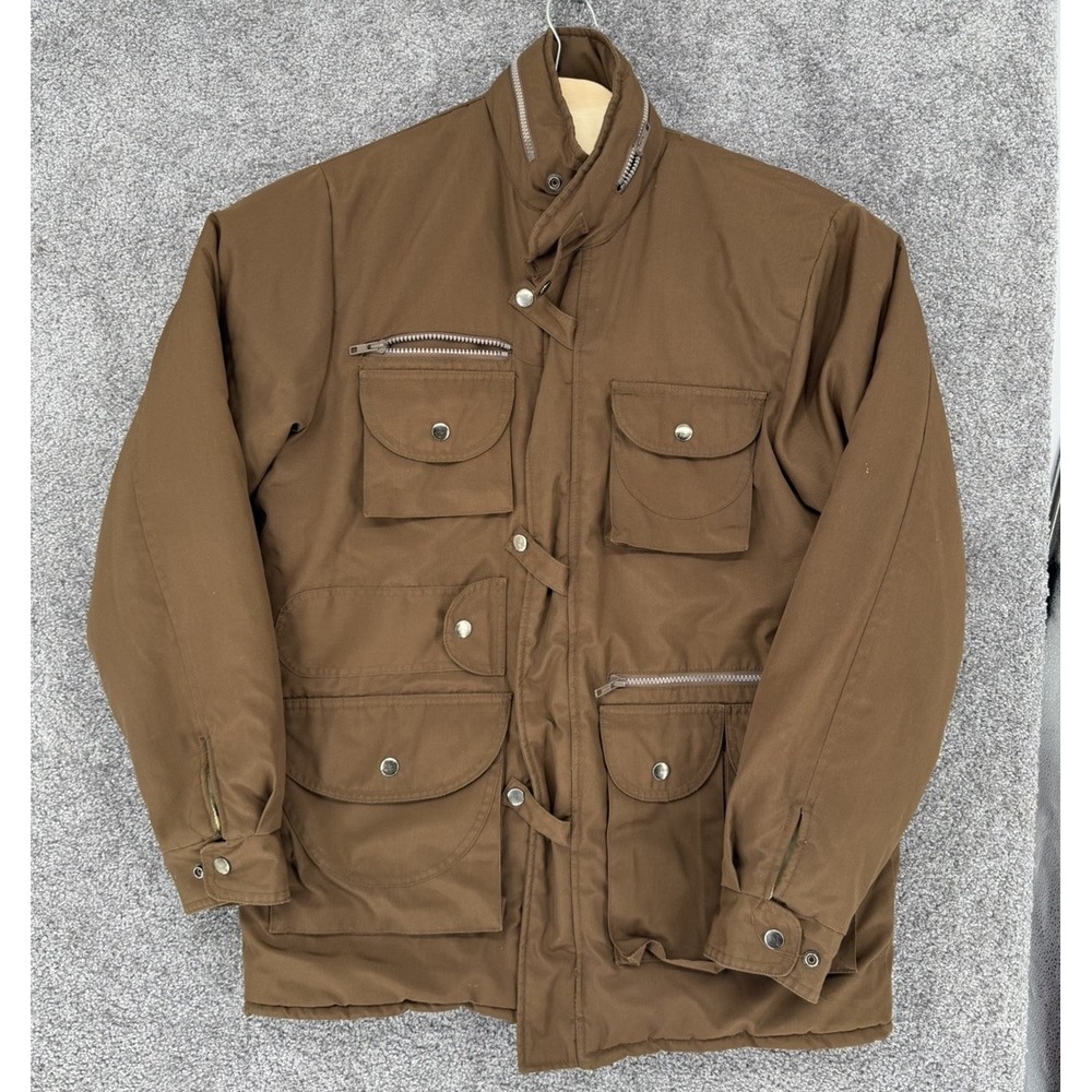 Vintage Sears Fieldmaster Men's M Tall Brown Utility Field Jacket Flawed